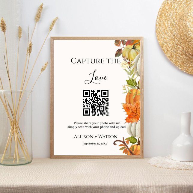 Poster Mariage de automne Capture amour code QR mariage p (Créateur téléchargé)