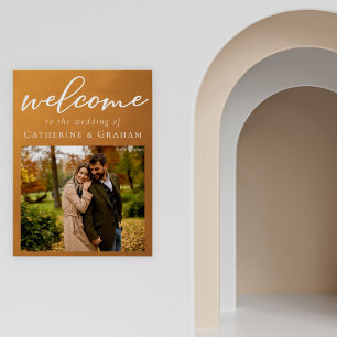 Poster Mariage de automne photo Rustic Gold Fiançailles B