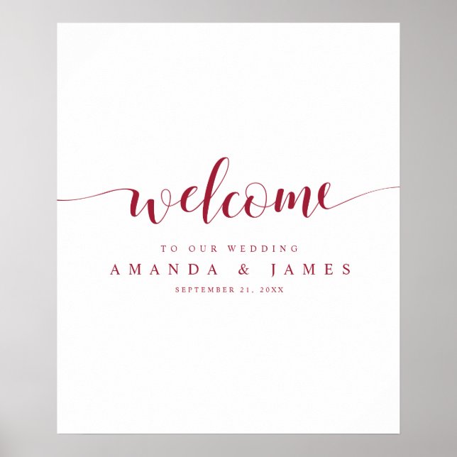 Poster Mariage de automne simple et moderne Bourgogne (Devant)