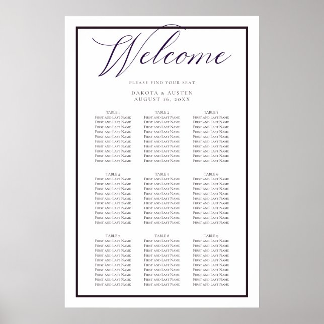 Poster Mariage de bienvenue blanc foncé (Devant)