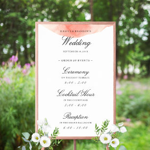 Poster Mariage de bienvenue élégant Ordre des événements