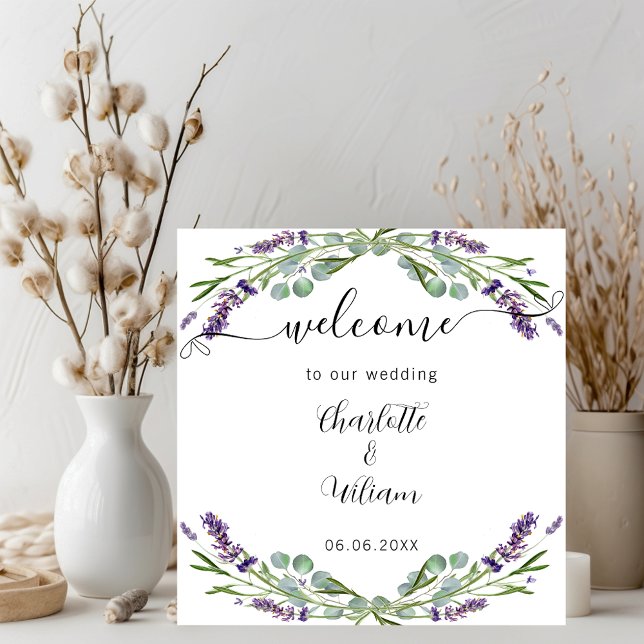Poster Mariage de bienvenue Lavender eucalyptus (Créateur téléchargé)