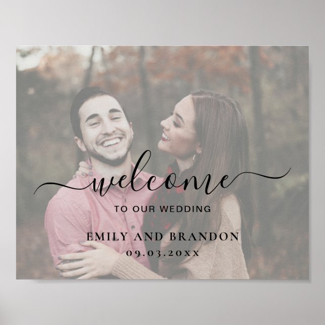 Poster Mariage de bienvenue photo simple et élégant moder (Devant)