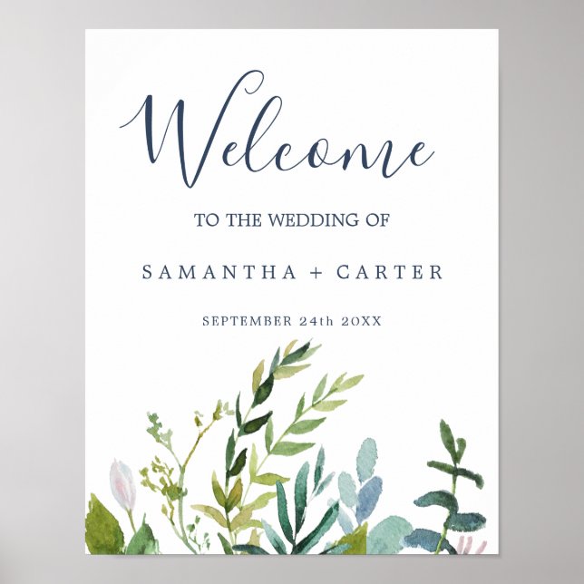 Poster Mariage de bienvenue pour la verdure d'été (Devant)