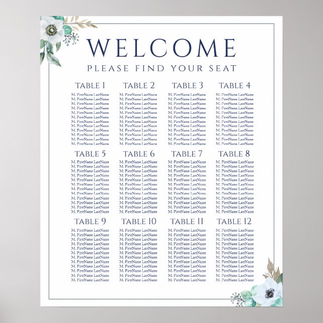 Poster Mariage de bouquet floral élégant (Devant)