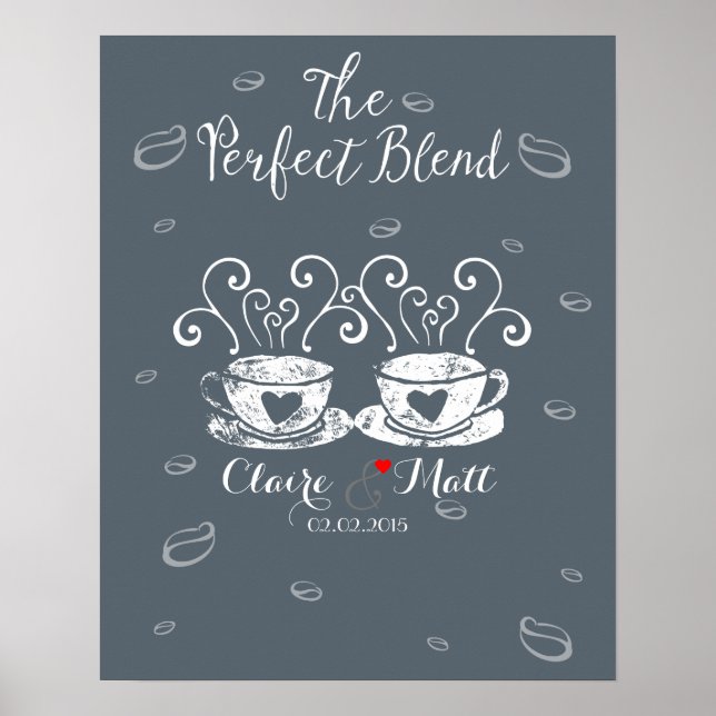 Poster Mariage de café chantant Guest Book Alternative (Devant)