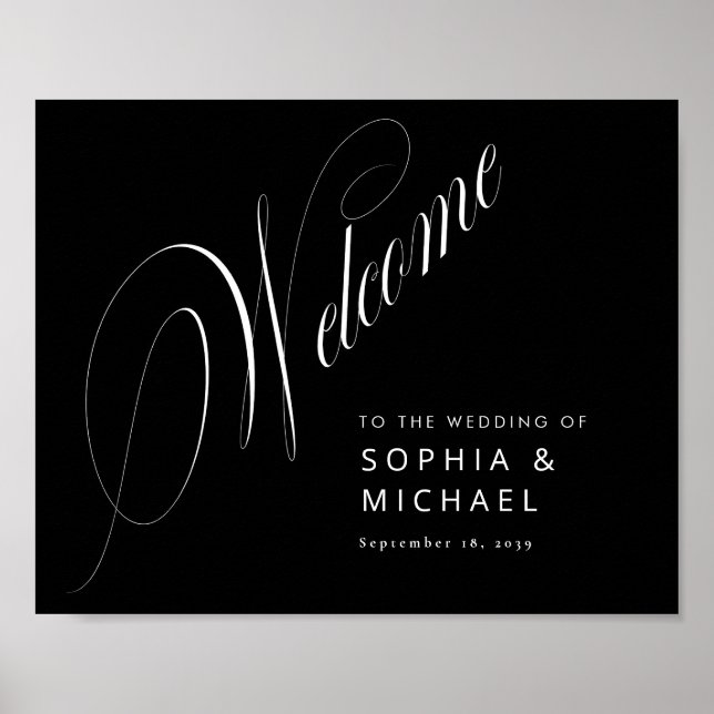 Poster Mariage de calligraphie de script romantique Affic (Devant)