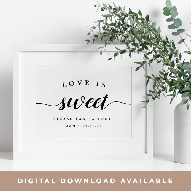 Poster Mariage de calligraphie noir et blanc (Créateur téléchargé)