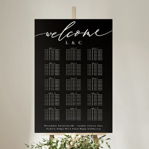 Poster Mariage de calligraphie noire - Carte de bienvenue