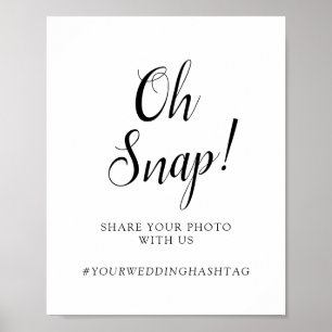 Poster Mariage de calligraphie "Oh Snap !" Plaque