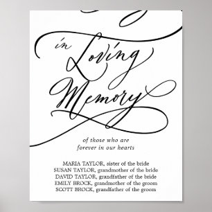 Poster Mariage De Calligraphie Romantique En Mémoire Amou