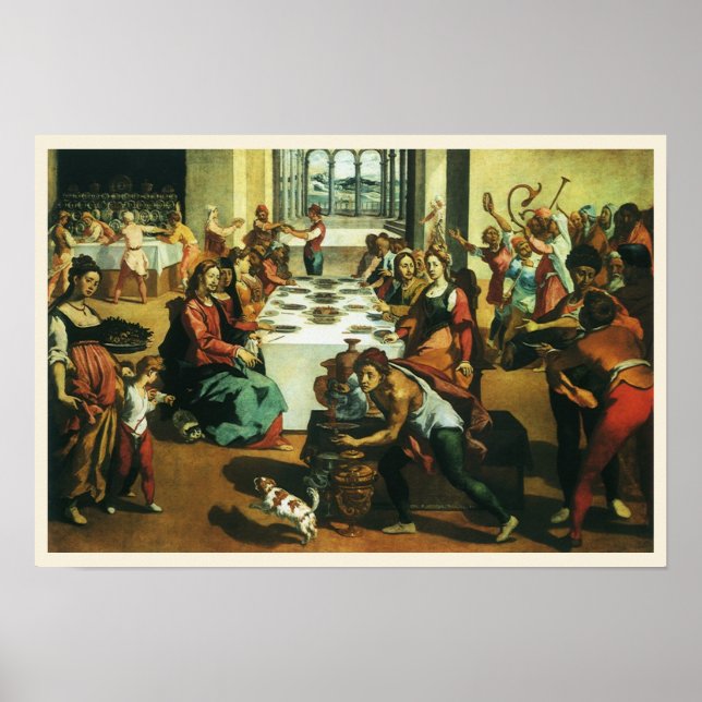 Poster Mariage de Cana par Andrea Boscoli, Art Renaissanc (Devant)