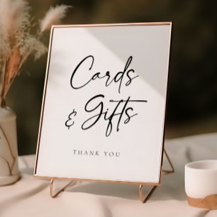 Poster Mariage de cartes et cadeaux de script moderne