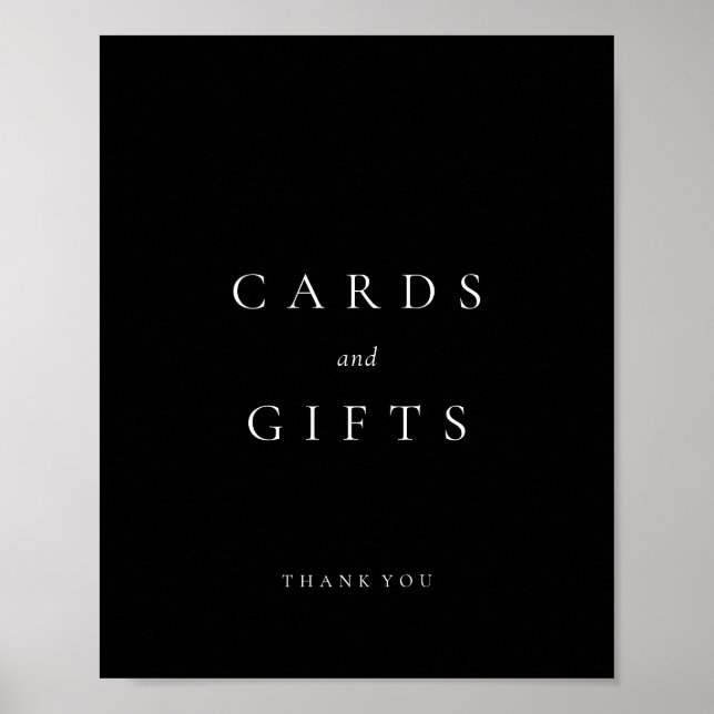 Poster Mariage de cartes et cadeaux noirs (Devant)