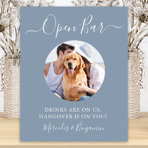 Poster Mariage de chien personnalisé avec photo Dusty Blu