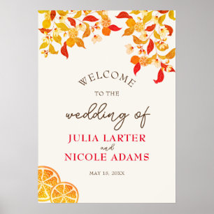 Poster Mariage de Citron Frais Amour Feuillage