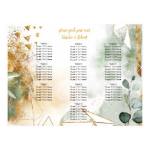 Mariage de cristaux botaniques verts et or moderne