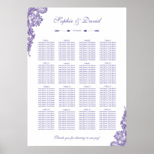 Poster Mariage de dentelle ultra violet moderne