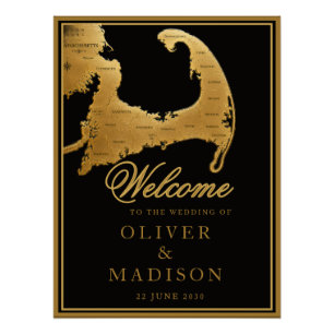 Poster Mariage de destination à Cape Cod Bienvenue