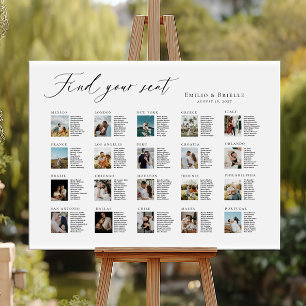 Poster Mariage de destination voyage photo collage sièges