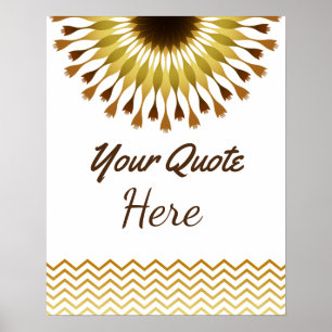 Poster Mariage de devis personnalisé Gold Lotus Flower