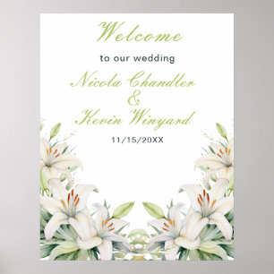 Poster Mariage de fleurs blanches