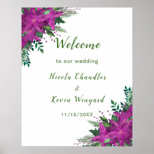 Poster Mariage de fleurs de pomme pourpre de Noël