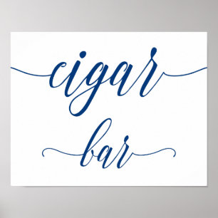 Poster Mariage de la barre de cigares Connexion Navy Blue
