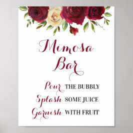 Poster Mariage de la barre de Mimosa florale de Bourgogne