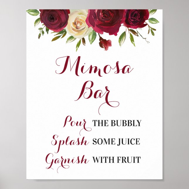 Poster Mariage de la barre de Mimosa florale de Bourgogne (Devant)