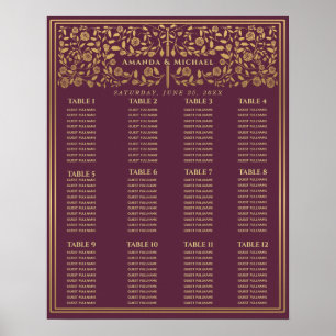 Poster Mariage de l'épée médiévale Mauve-Royal