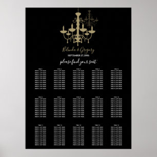 Poster Mariage de lustre en or noir