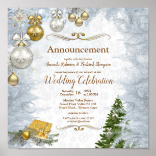 Poster Mariage de Noël blanc