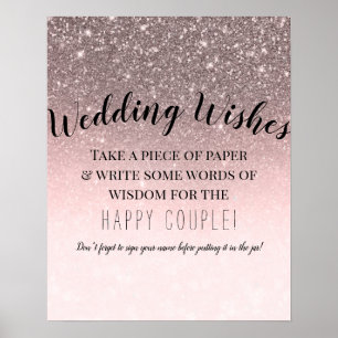 Poster Mariage de Parties scintillant Silver Blush Waches