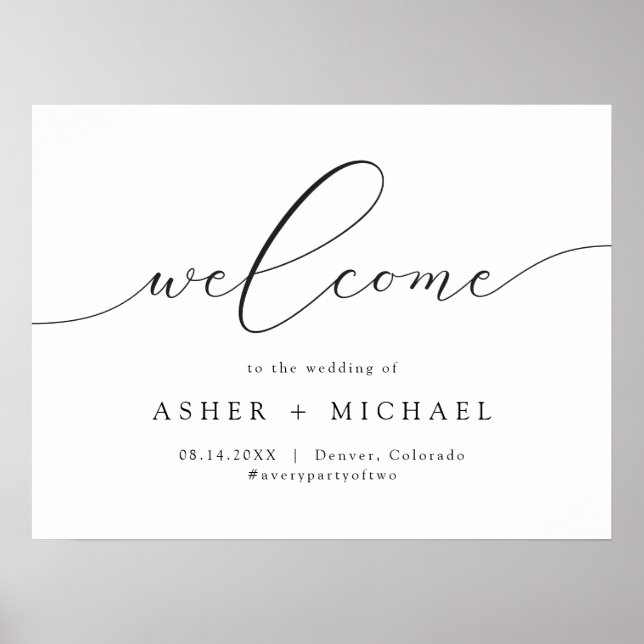 Poster MARIAGE de script ASHER Elegant Calligraphy (Devant)