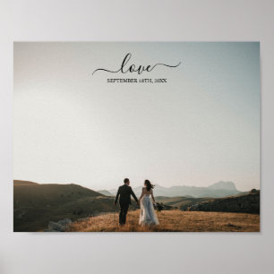 Poster Mariage de script mariage de la mémoire photo Love
