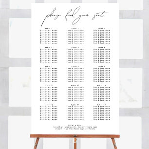 Poster Mariage de script moderne Bienvenue Table personna