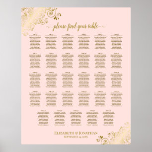 Poster Mariage de table Gold & Blush Pink 29
