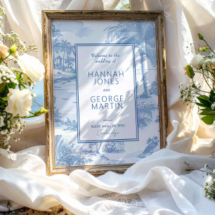 Poster Mariage de Toile Bleue Côte Accueil Signal de réce
