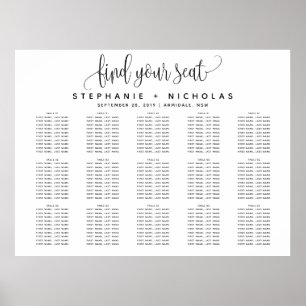 Poster Mariage de typographie de script Black Lovely