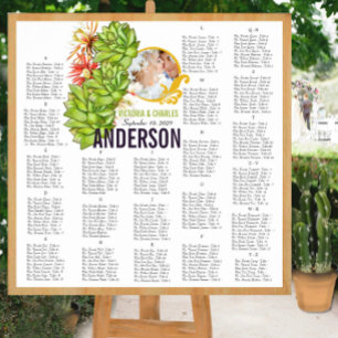 Poster Mariage de typographie moderne Succulente à la cha