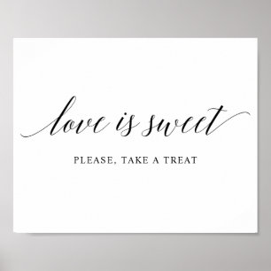 Poster Mariage de typographie noire "TREAT"