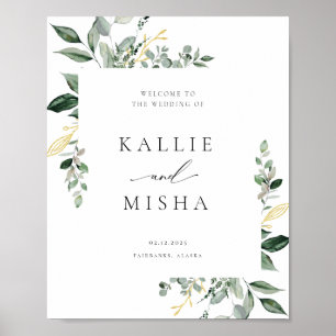 Poster Mariage de verdure botanique naturelle