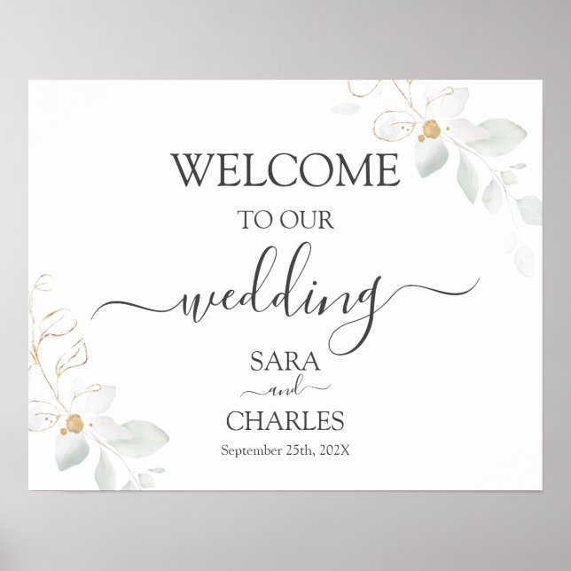 Poster Mariage de verdure minimaliste (Devant)