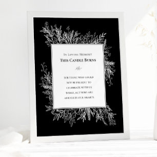 Poster Mariage de verdure noir et blanc Cette bougie brûl
