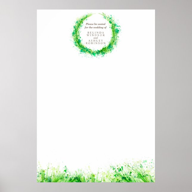 Poster Mariage de verdure Plan de siège blanc do-it-yours (Devant)