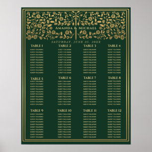 Poster Mariage d'épée médiévale verte
