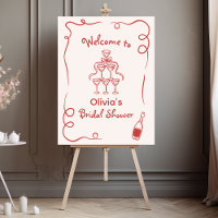 Mariage dessiné à la main avec fantaisie rouge