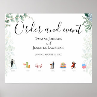 Poster Mariage d'été Bohème Eucalyptus Verdure