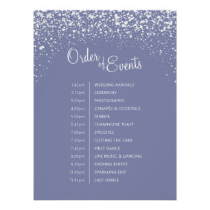 Poster Mariage d'hiver bleu gris neige ciel ordre des évé